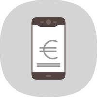 Euro Mobile Pay Flat Curve Icon Design vector