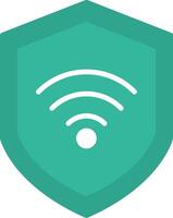 Wifi seguridad plano curva icono diseño vector