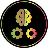 cerebro formación glifo debido color icono diseño vector