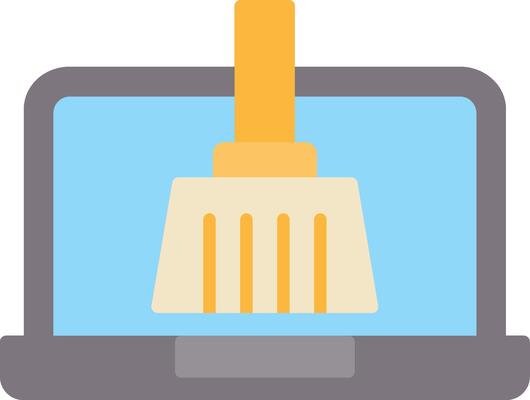 System Cleaner Flat Curve Icon Design