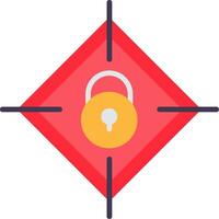 Target Secure Flat Curve Icon Design vector