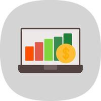 Content Revenue Flat Curve Icon Design vector