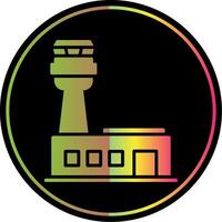 aeropuerto glifo debido color icono diseño vector