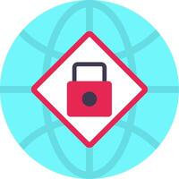 Global Security Flat Curve Icon Design vector