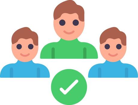 seguro equipo cheque plano curva icono diseño vector