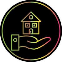 Property Insurance Line Gradient Due Color Icon Design vector