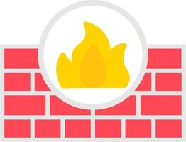 Firewall Flat Curve Icon Design vector
