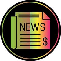 Business NEws Glyph Due Color Icon Design vector