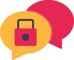 Chat Security Flat Curve Icon Design vector