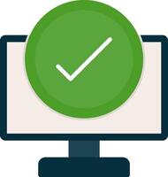 Computer Check Flat Curve Icon Design vector