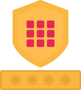 Code Security Flat Curve Icon Design vector