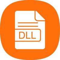 DLL File Format Glyph Curve Icon Design vector