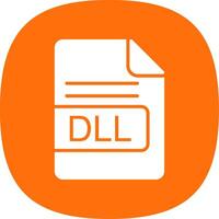 dll archivo formato glifo curva icono diseño vector