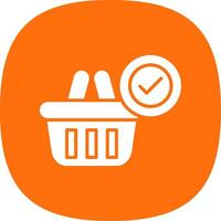 Basket Glyph Curve Icon Design vector