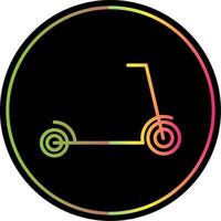 patada scooter línea degradado debido color icono diseño vector