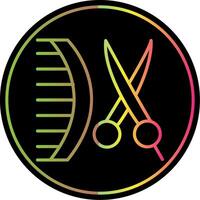 barbería línea degradado debido color icono diseño vector