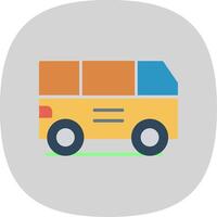 Van Flat Curve Icon Design vector