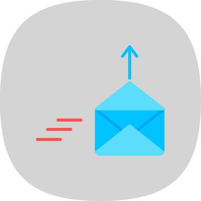 Mail Flat Curve Icon Design