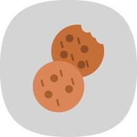 Cookie Flat Curve Icon Design vector