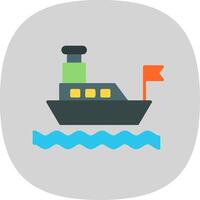 Ferry Flat Curve Icon Design vector