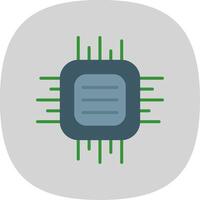 Cpu Flat Curve Icon Design vector