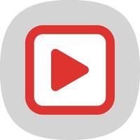 Play Flat Curve Icon Design vector