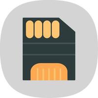 Memory Card Flat Curve Icon Design vector