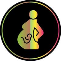 embarazo glifo debido color icono diseño vector