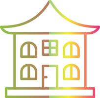 Asian Temple Line Gradient Due Color Icon Design vector