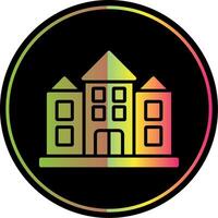 Mansion Glyph Due Color Icon Design vector