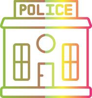 Police Station Line Gradient Due Color Icon Design vector