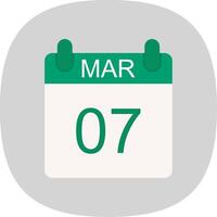 March Flat Curve Icon Design vector