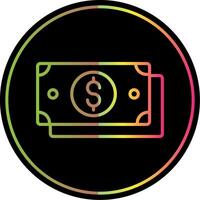 Dollar Bill Line Gradient Due Color Icon Design vector