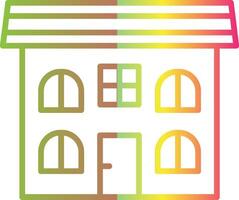 Bungalow Line Gradient Due Color Icon Design vector