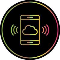 Mobile Cloud Line Gradient Due Color Icon Design vector
