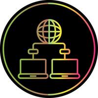 Data Network Line Gradient Due Color Icon Design vector