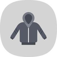 Hoodie Flat Curve Icon Design vector