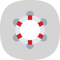 Lifebuoy Flat Curve Icon Design vector