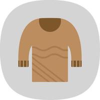suéter plano curva icono diseño vector