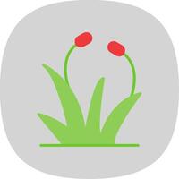 Grass Flat Curve Icon Design vector