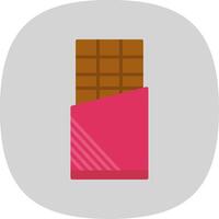 chocolate bar plano curva icono diseño vector