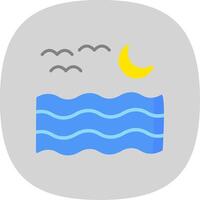 River Flat Curve Icon Design vector