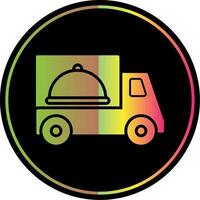 comida entrega glifo debido color icono diseño vector