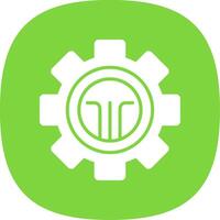 Cog Glyph Curve Icon Design vector