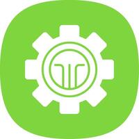 Cog Glyph Curve Icon Design vector