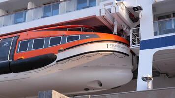 Turkey istanbul 19 june 2023.Cruise ship with the river pilots boat attached. Close up. video