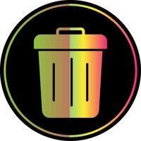 Trash Glyph Due Color Icon Design vector
