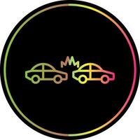 Car Crash Line Gradient Due Color Icon Design vector