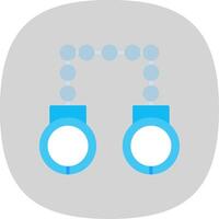 Hand Cuffs Flat Curve Icon Design vector