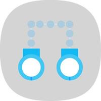 Hand Cuffs Flat Curve Icon Design vector